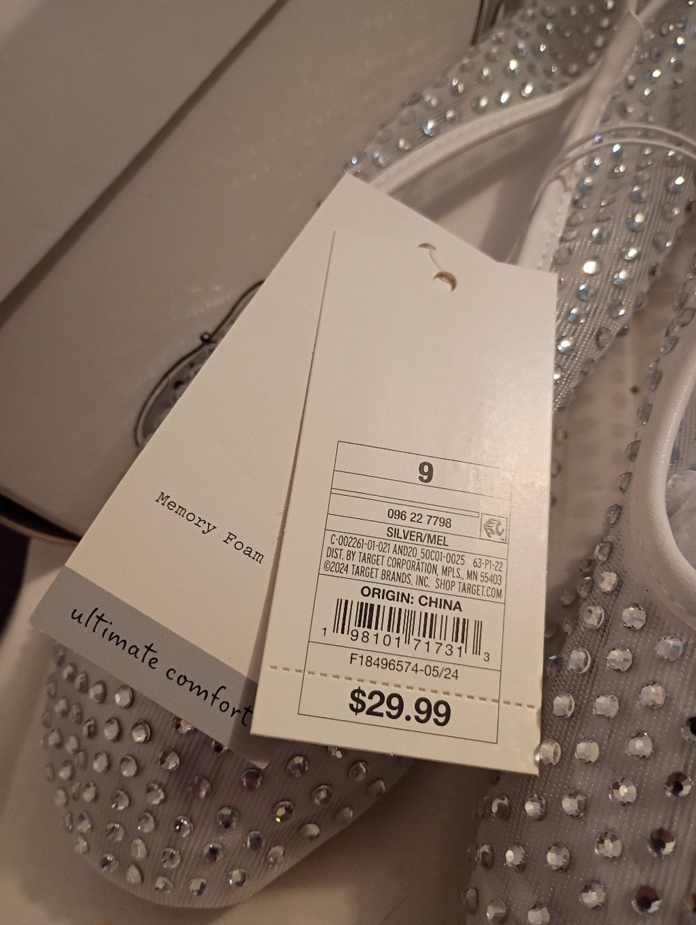New! A New Day White Sheer Mel Flats Dress Shoes, Size 9  Memory Foam - Picture 3 of 4